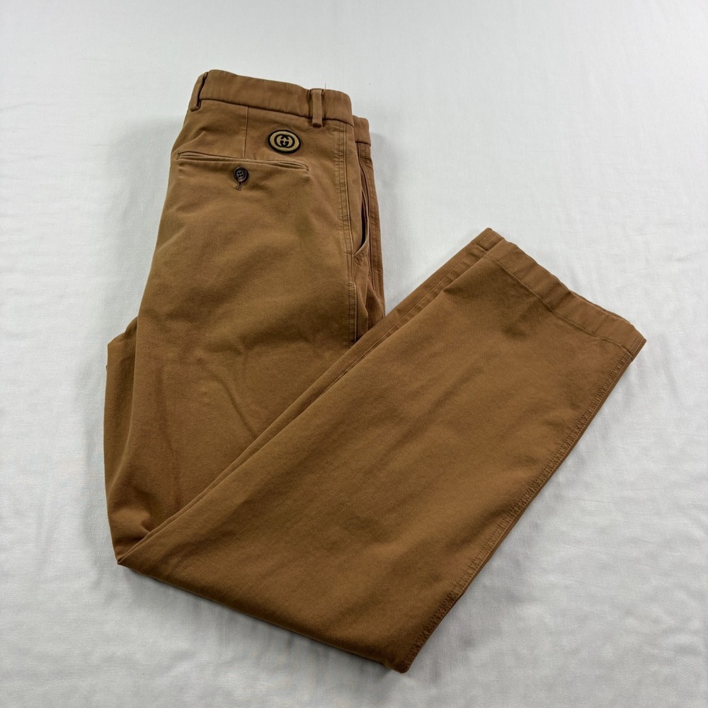 Gucci Uniform Pants Mens Size 48 (33x28) Brown Chino Casual Designer Cotton